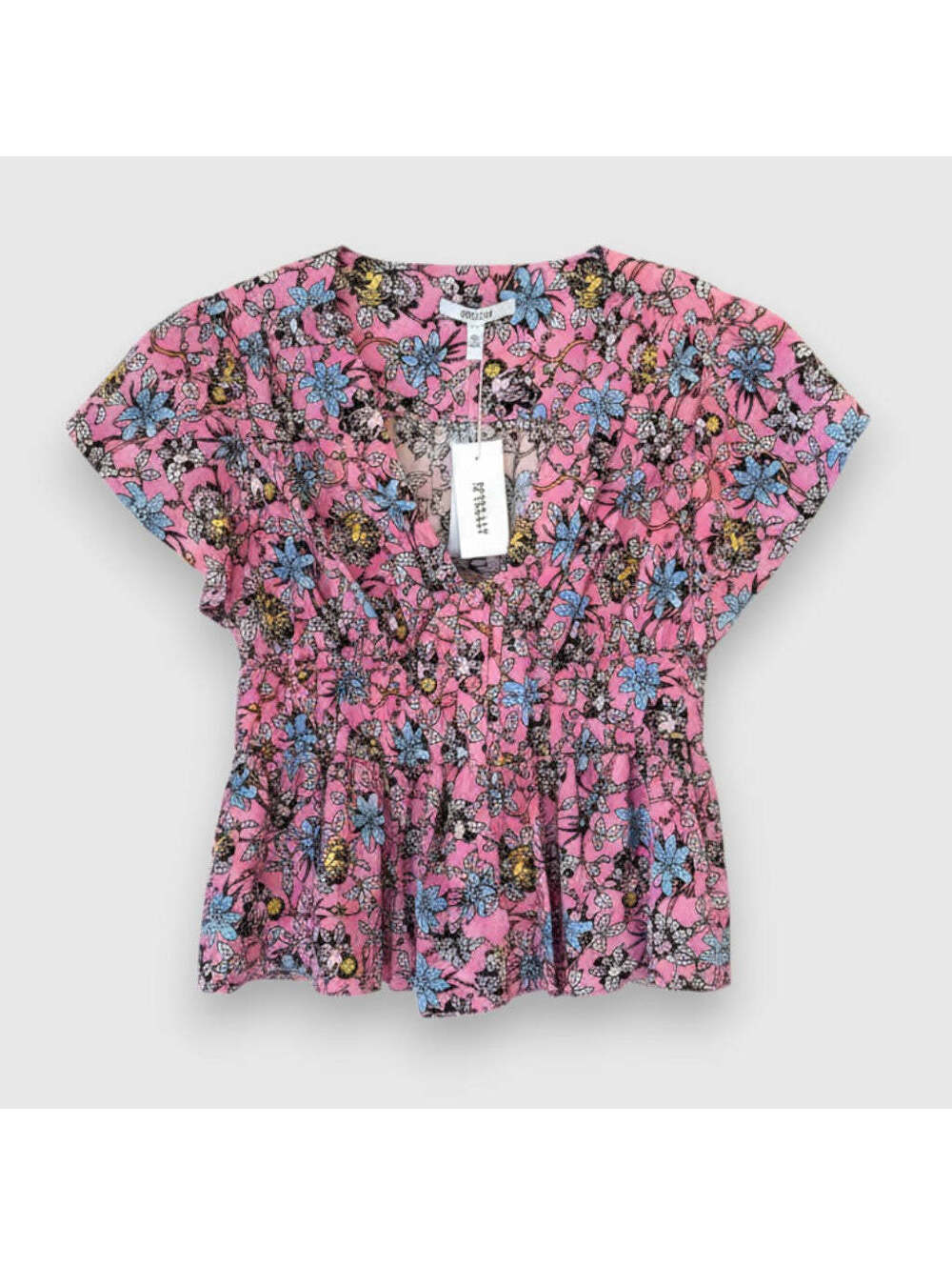 Derek Lam 10 Crosby Roselyn Peplum Floral Blouse Size 8—NWT